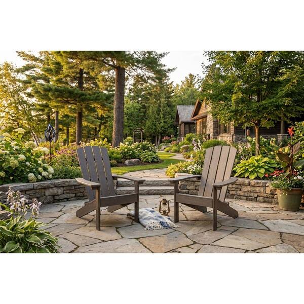 northbeam Lakeside ESpresso Polystyrene Adirondack Chair (set of 1