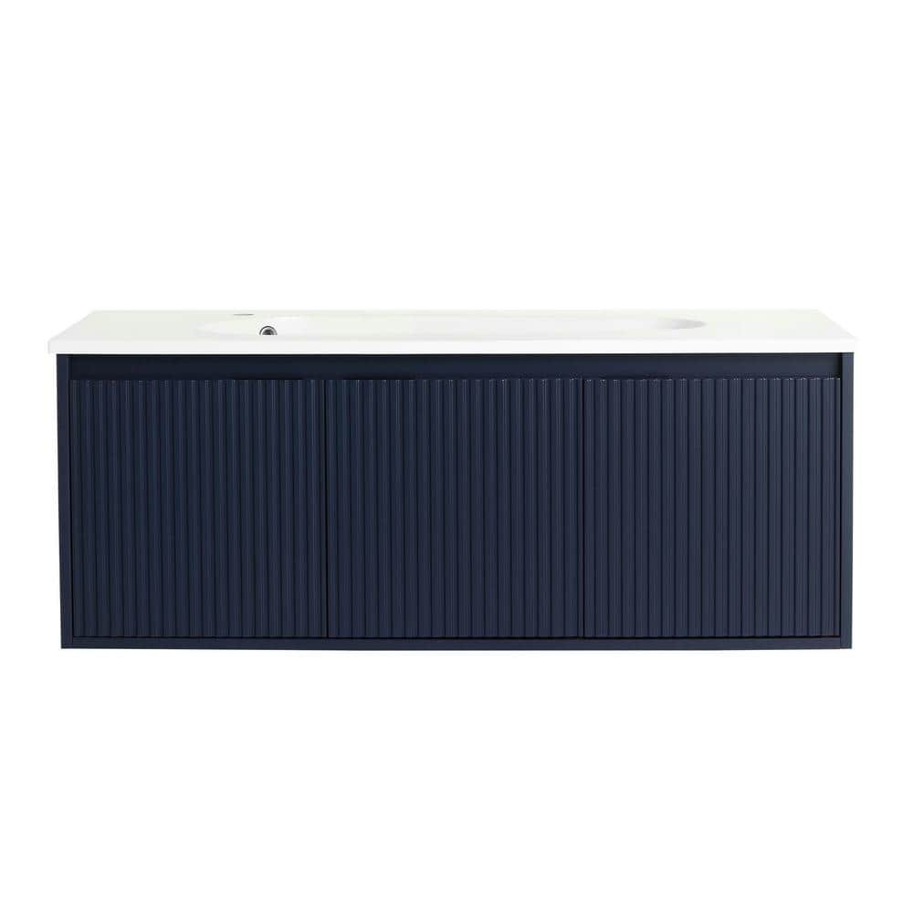 47.6 in. W x 18.2 in. D x 18.2 in. H Floating Bath Vanity in Navy Blue with