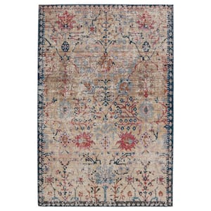 Swoon Tan/Blue 8 ft. X 10 ft. Oriental Rectangle Area Rug