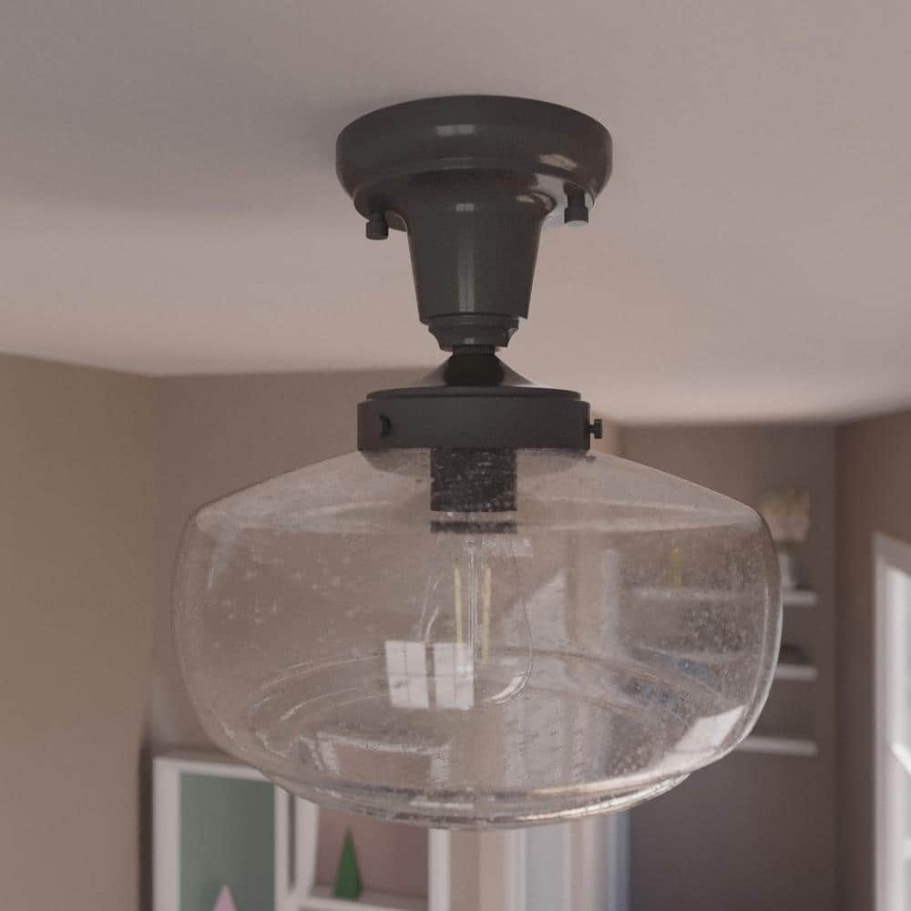 Saddle Creek 1 Light Noble Bronze Mini Pendant with Seeded Glass Shade Kitchen Light price history on PriceWatchPro