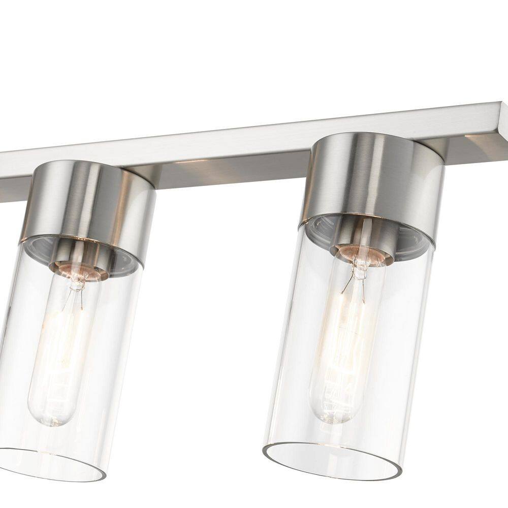 Carson Brushed Nickel 5-Light Linear Chandelier with Clear Glass