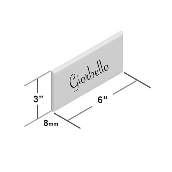 Giorbello Rose Pale Pink 3 in. x 6 in. x 8mm Glass Subway Tile