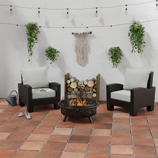 Better Homes & Gardens 42 x 24 Black Rectangle Outdoor 2-Piece Deep Seat  Cushion