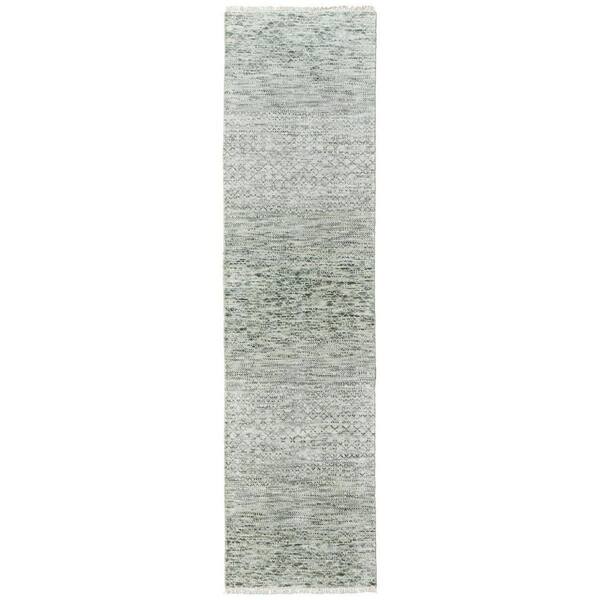 Classic 2 x 10 Ivory and Green Floral Washable Area Runner Rug