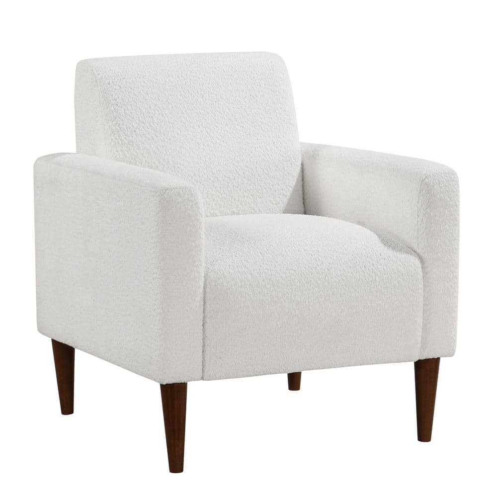 Cumulus White Polyester Boucle Armchair 8301-59 - The Home Depot