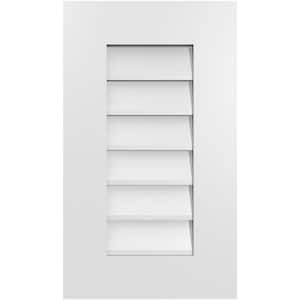 14 in. x 24 in. Rectangular White PVC Paintable Gable Louver Vent Non-Functional