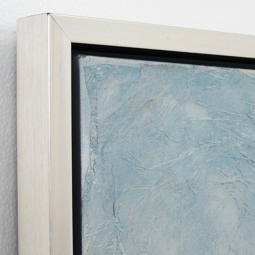 Sequence Blue and Silver Abstract Triptych Canvas Painting