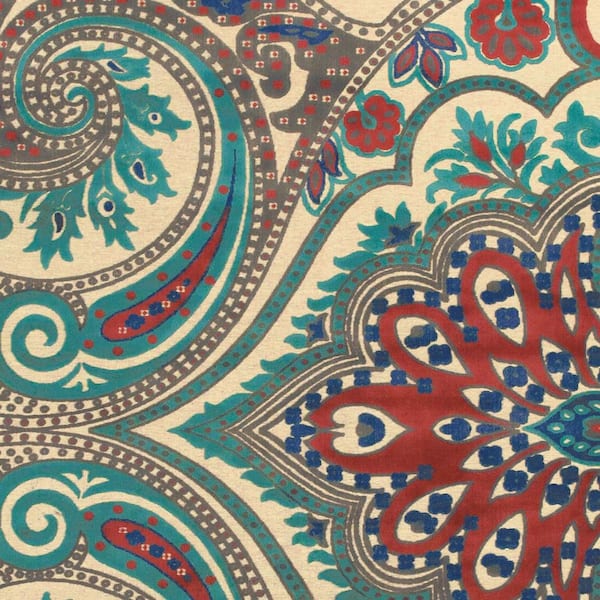 8 x 11 Tan, Blue, Taupe Paisley Area Rug
