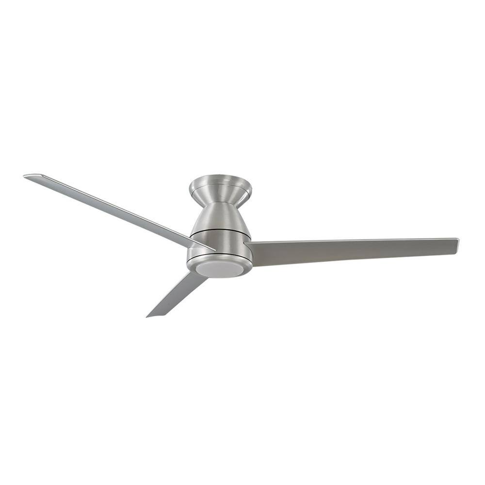 Tip Top 52" Brushed Aluminum Smart Flush Mount Ceiling Fan with LED Light