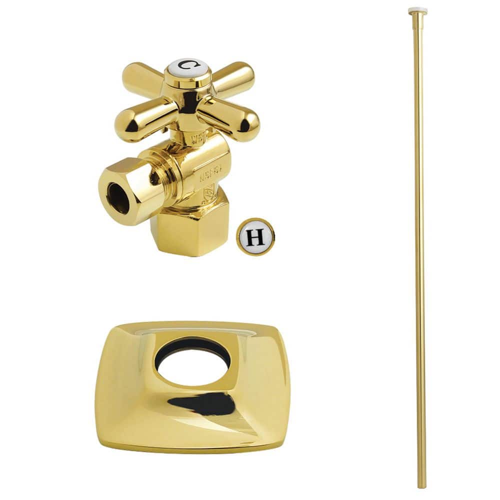 Gehry Cross Toilet Trim Kit with Supply Line and Flange in Polished Brass price history on PriceWatchPro