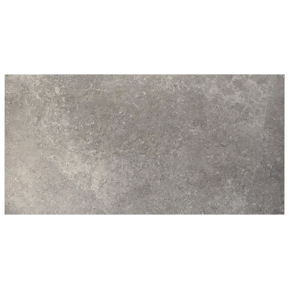 Large Matte Gray Porcelain Rectangular Floor and Wall Tile