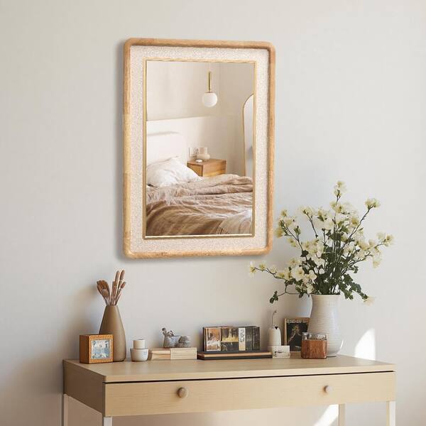 LuxenHome Rounded Rectangle Decorative Wall Mirror, 23.62 in. W x