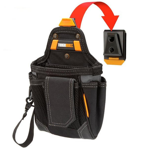 TOUGHBUILT 7.5" Warehouse Pouch in Black with 9 pockets, heavy duty tape loop and rugged reinforced construction