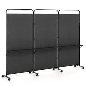 Costway 5.6 ft. Black 4-Panel Room Divider Folding Folding