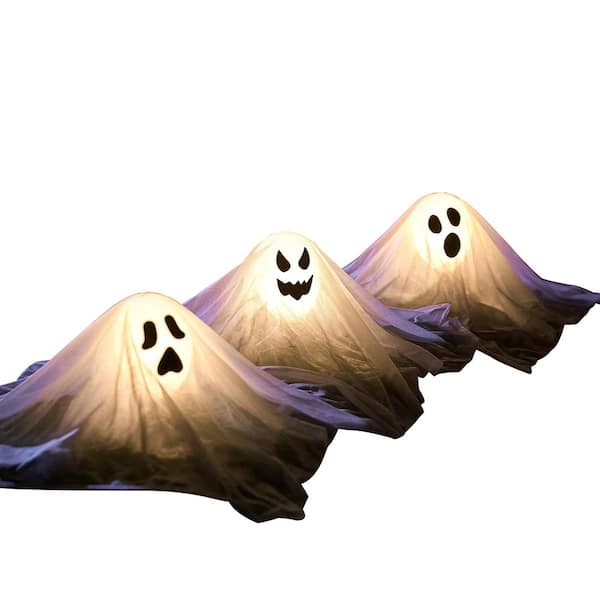 Halloween Light-Up Ghost Yard Stakes (3-Pack)