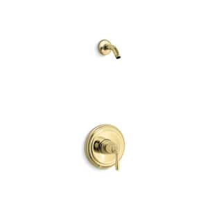 1-Handle Rite-Temp Shower Valve Trim with Lever Handle, Less Showerhead in Vibrant Polished Brass (Valve Not Included)