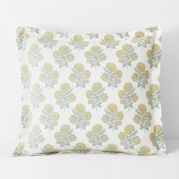 The Company Store Company Cotton Marigold Twill Ivory Multi Cotton Euro Sham