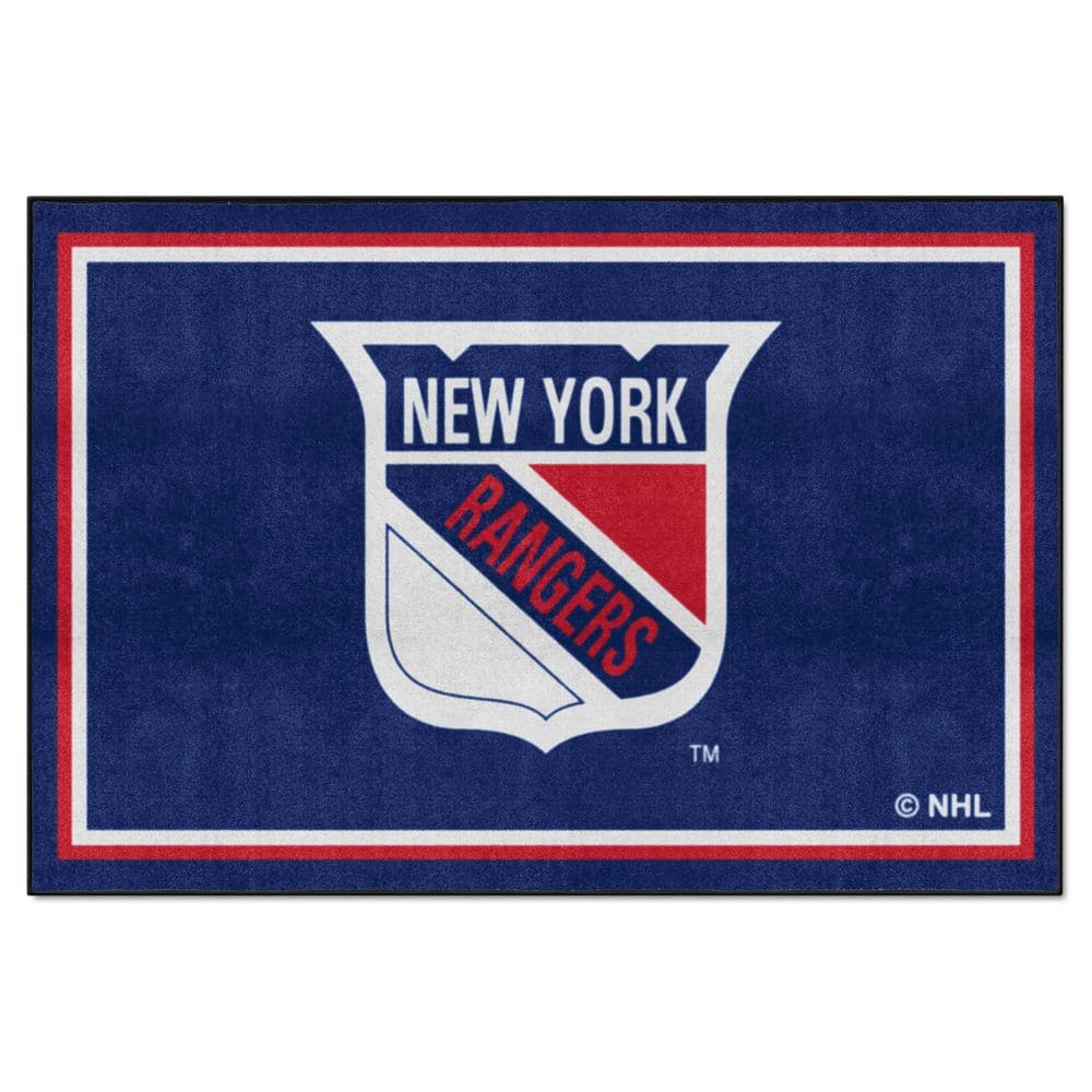 Fanmats Nhl Retro New York Rangers Blue Ft X Ft Plush Area Rug The Home Depot