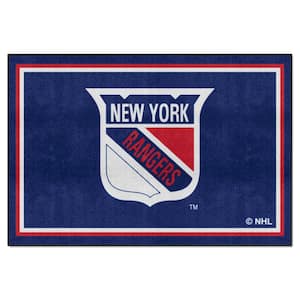 NHL Retro New York Rangers Blue 5 ft. x 8 ft. Plush Area Rug