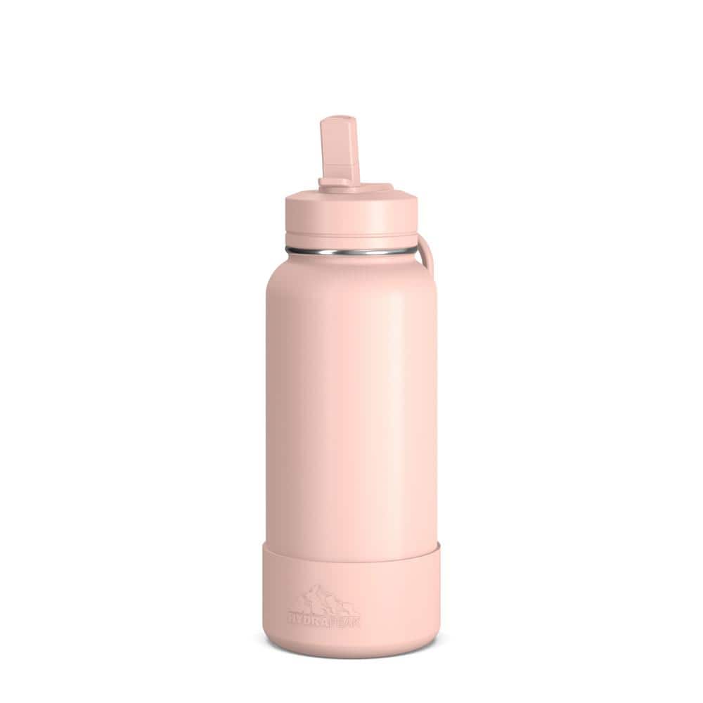  FLildon Plain Pink Solid Color Water Bottle with Straw Lid 32oz  Leakproof Clear Gym Water Bottles for Women Men Outdoor Sport Drinking :  Sports & Outdoors