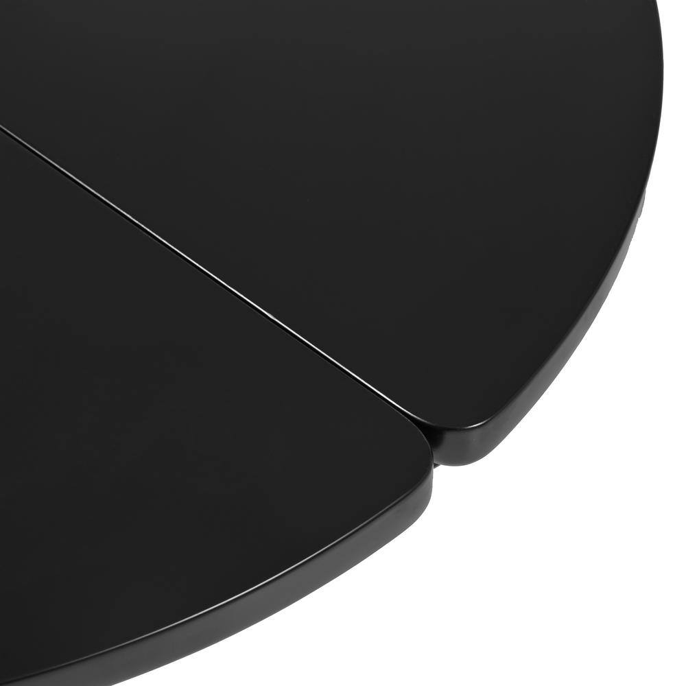 39.4 in. Black Round MDF Coffee Table with 3 Thick Legs