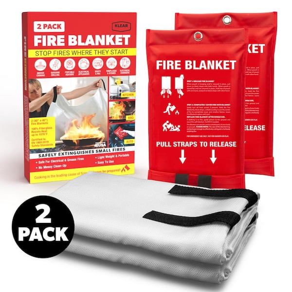 Klear Concepts Fire Blanket 2 PACK 40X40