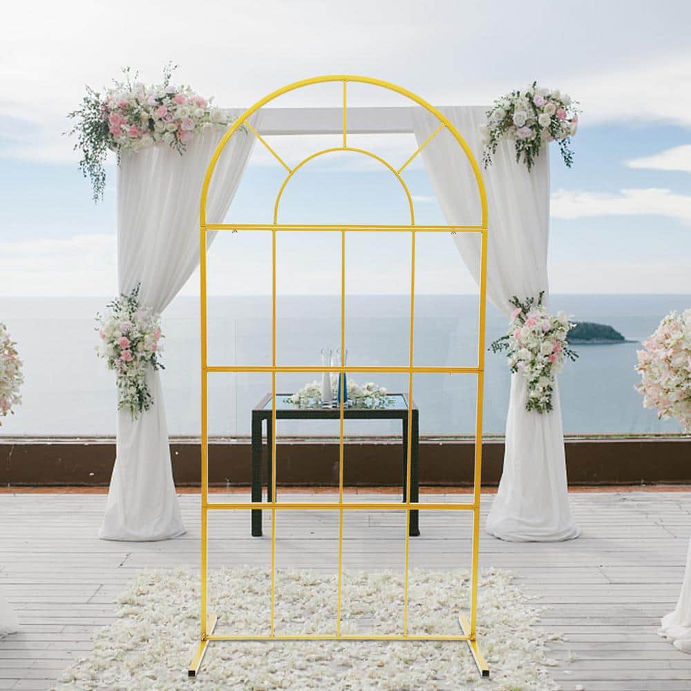 Gold Metal Arch Backdrop Stand for Parties and Weddings