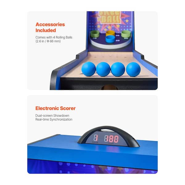 Mophorn Gioco Arcade di Pallacanestro Pieghevole, 5 Palloni 8 Modalita 2 Persone, Sport