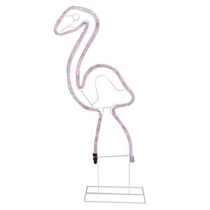 24 in. 1-Incandescent Light Pink Flamingo Rope Light Silhouette Summer Outdoor Decoration