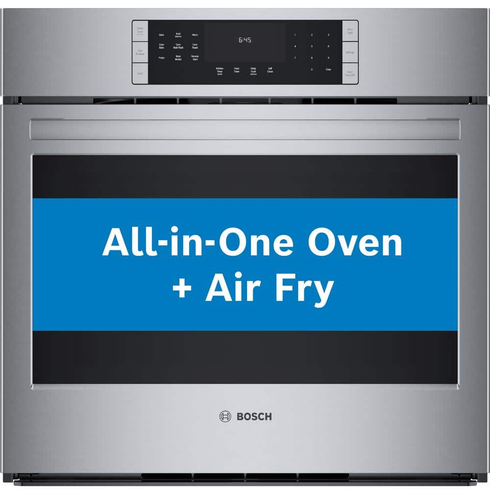 Bosch 800 Series 30 in. Built-In Smart Single Electric Convection Wall Oven with Air Fry and Self Cleaning in Stainless Steel, Silver