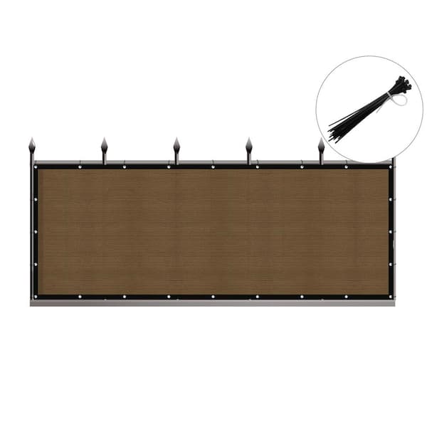 Privacy Fence Screen Heavy-Duty 90% Blockage Shade Cover Fencing Net for Wall Garden Gazebo Backyard, 3 x 50 ft., Brown