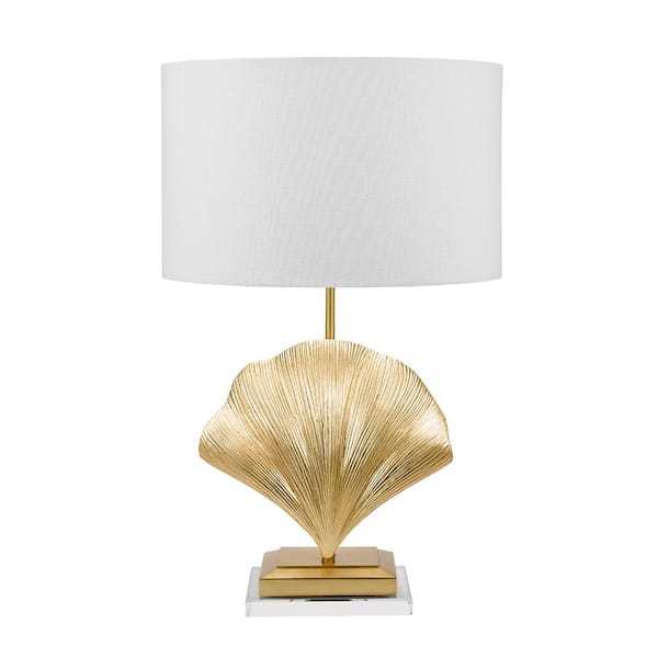 Cresswell 26 in. Gold Foil Art Deco Coastal Seashell Table Lamp