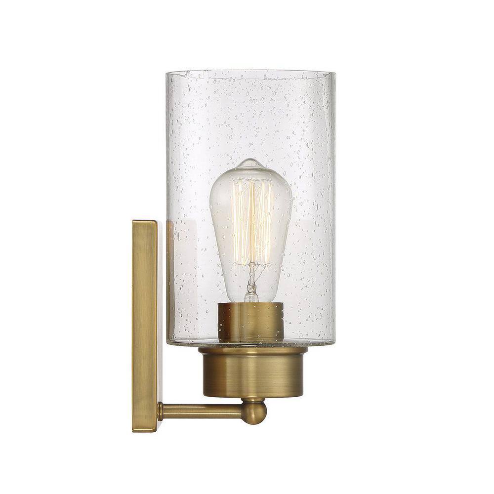 Edgewood Nickel Dimmable 1-Light Wall Sconce with Clear Glass