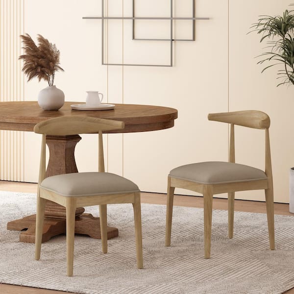 Cotterell Light Ash and Pebble Linen Fabric Dining Chair (Set of 2)
