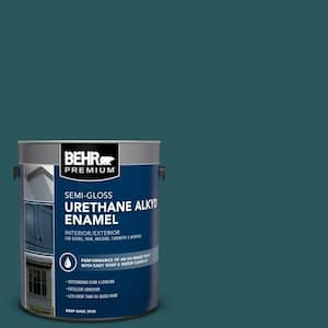 1 gal. #MQ6-01 Ocean Abyss Urethane Alkyd Semi-Gloss Enamel Interior/Exterior Paint