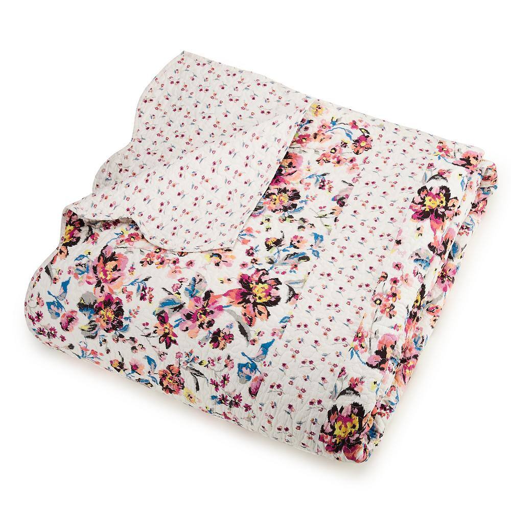 Indiana Rose Pink Cotton Reversible Full Bedspread