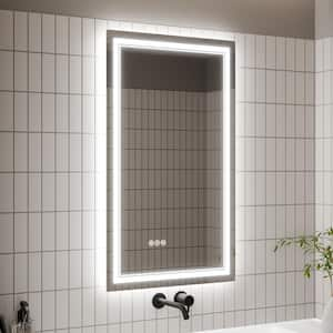 40 in. W x 24 in. H Rectangular Frameless Anti-Fog Front, Back LED Color-Adjustment Wall Bathroom Vanity Mirror in White