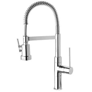 Mini Marylin Chrome 21.5 in H Single Handle Pull Down Sprayer Kitchen Faucet with Spring Sprayer Spout