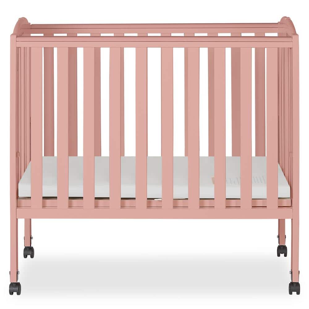 Dream On Me 2in1 Dusty Pink Folding Portable Crib -  682-DPINK