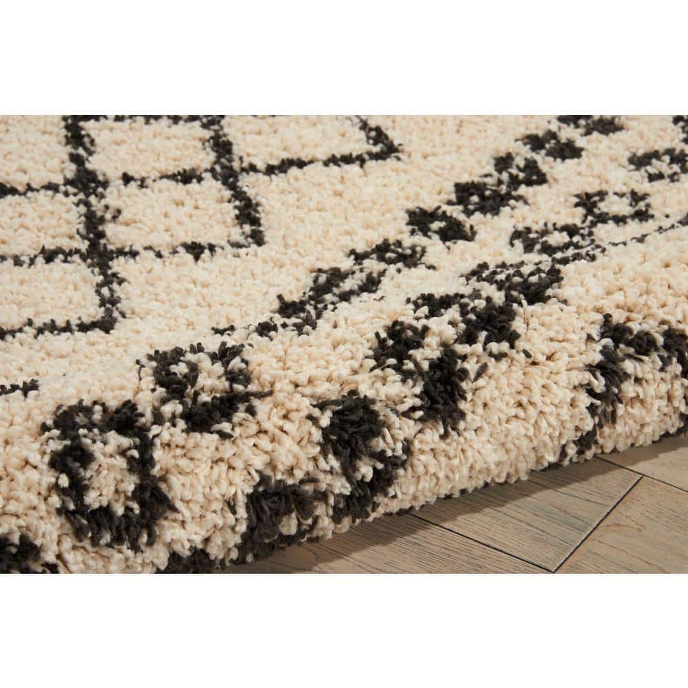 Casablanca Cream Diamond Shag Rug 3'11" x 6'7"