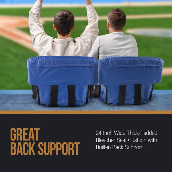 Blue Cushioned Wide Stadium Seat Chair with Carry Straps Blue Cushioned Wide Stadium Seat Chair with Carry Straps