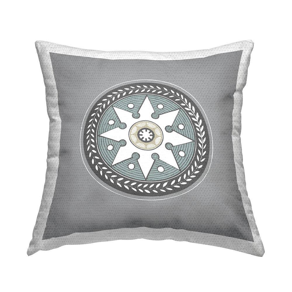 Grey Medallion Shape Composition Grey Square Outdoor Throw Pillow price history on PriceWatchPro