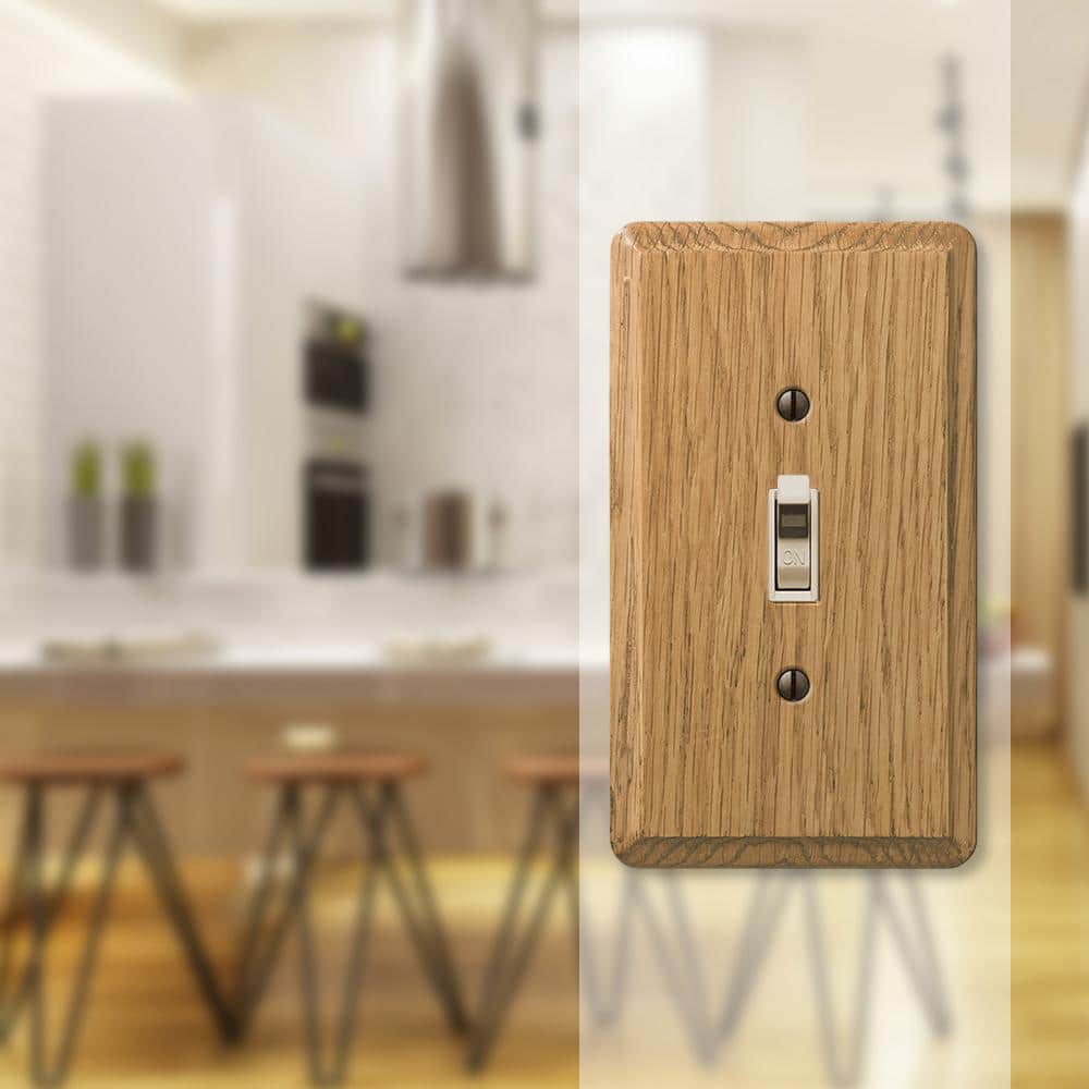 Amerelle Light Oak 1-Gang Toggle Wood Wall Plate