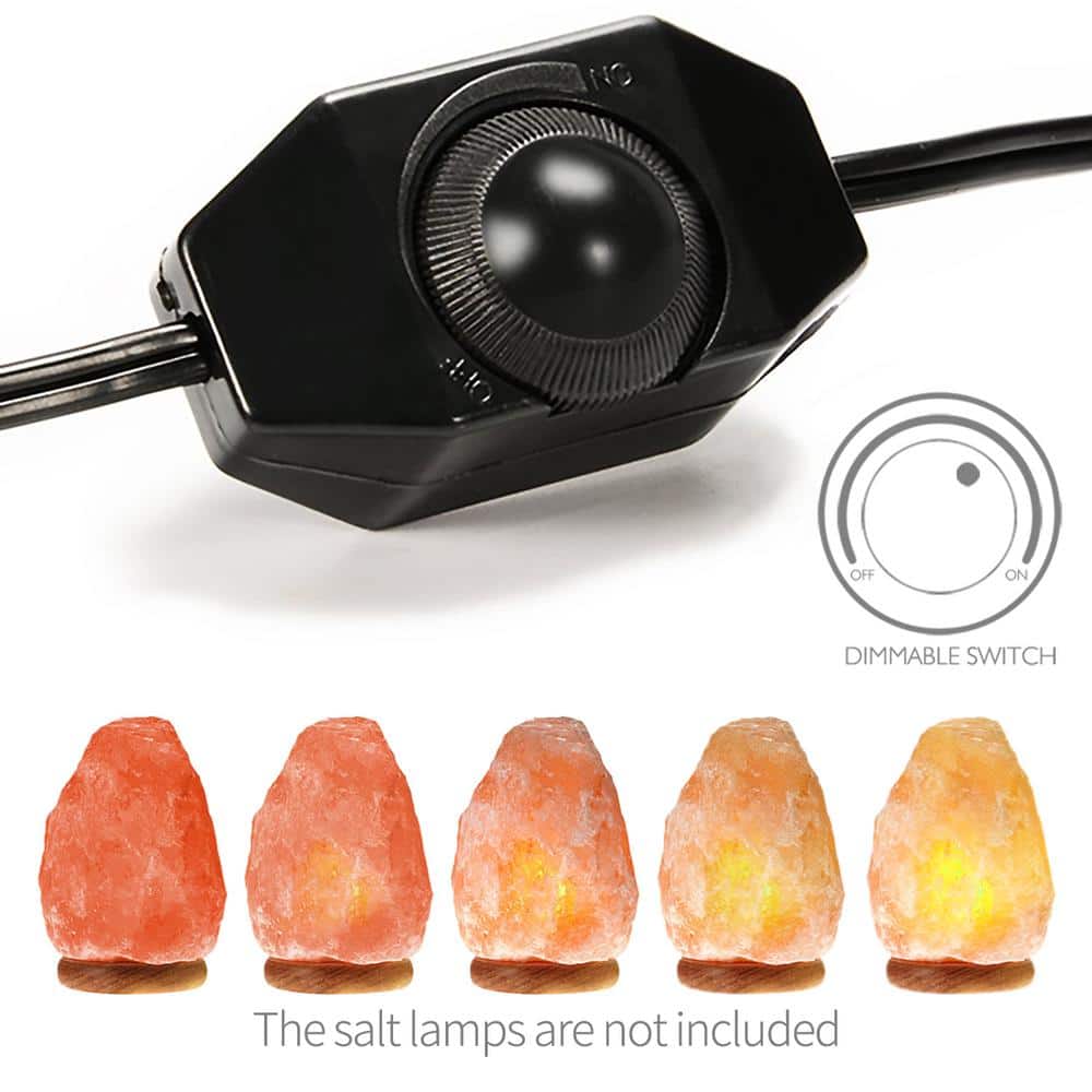 Black 6-Foot Salt Lamp Cord with Dimmer Switch