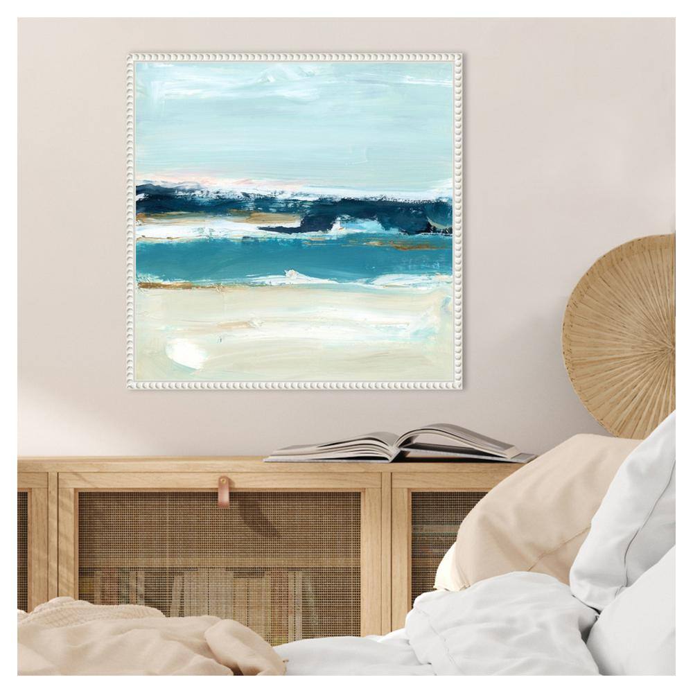 Ethan Harper Abstract Coastal Canvas Print with White Frame