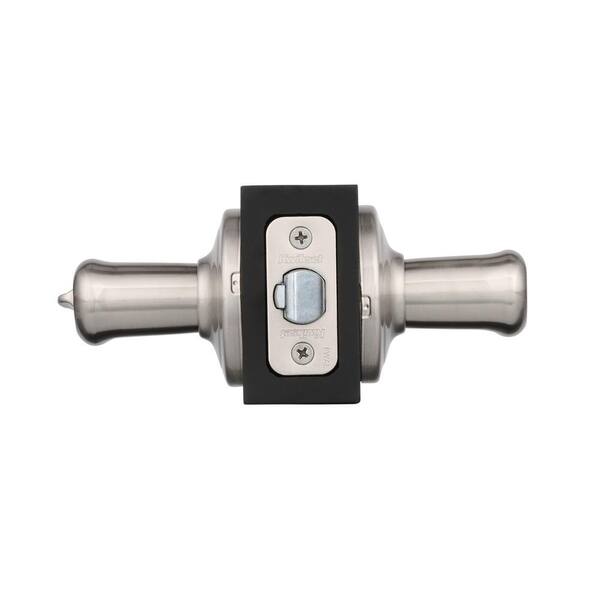 Kwikset Tustin Satin Nickel Classic Entry Door Handle featuring