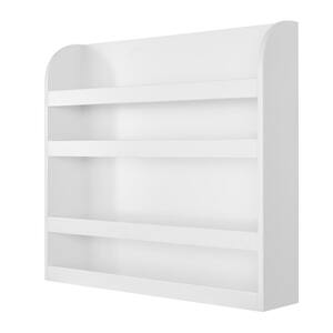 Tiered White Wood Wall Bookshelf