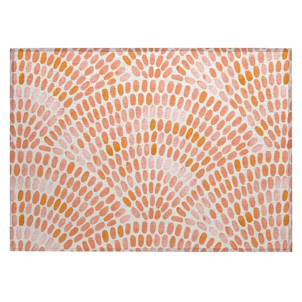 Surfside 1 ft. 8 in. x 2 ft. 6 in. Orange Geometric Indoor/Outdoor Area Rug
