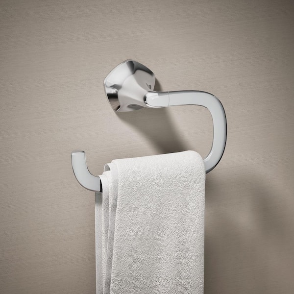 Wall Mounted Sundae Towel Ring in Vibrant Brushed Nickel