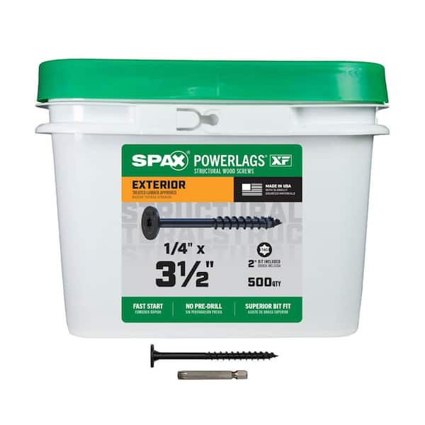 1/4 in. x 3-1/2 in. Black Powerlags XF Exterior T40 T-Star Pancake Head Structural Wood Lag Screws (500 Pieces)